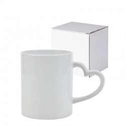 Cană albă mâner inimă...